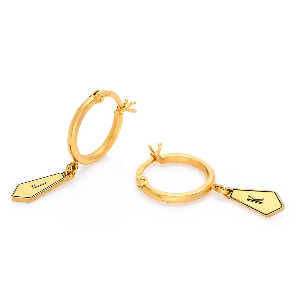 Gia Drop Initial Huggies in 18ct Gold Vermeil-1 product photo
