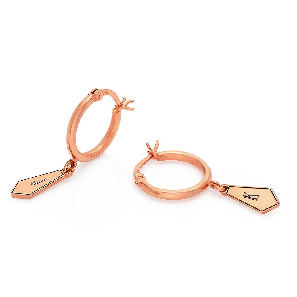 Gia Drop Initial Huggies in 18ct Rose Gold Plating-3 product photo