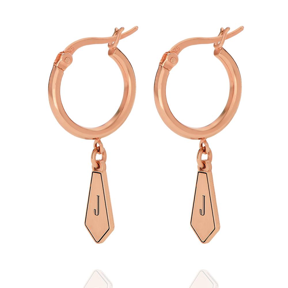 Gia Drop Initial Huggies in 18ct Rose Gold Plating-5 product photo