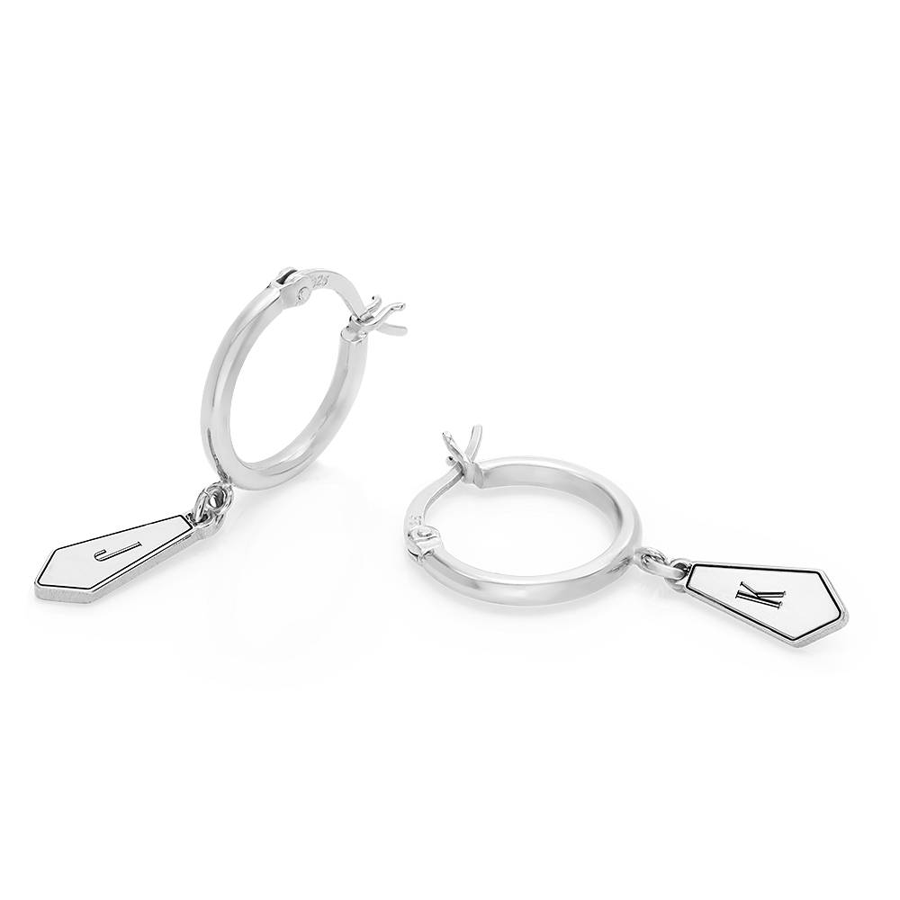 Gia Drop Initial Huggies in Sterling Silver-1 product photo