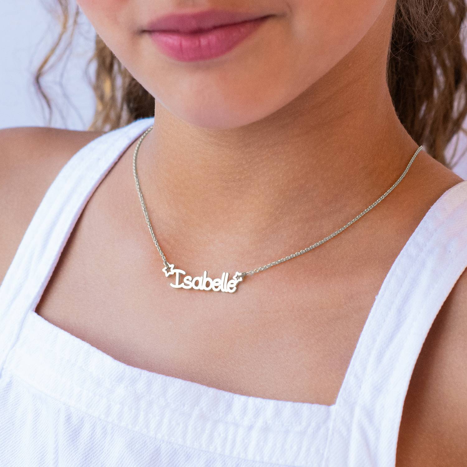 Girl's Star Name Necklace in Silver-3 Girl's Star Name Necklace in Silver-3 product photo