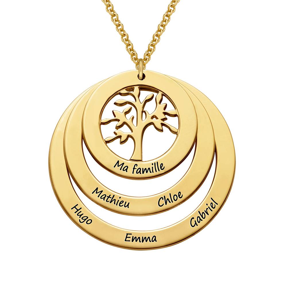 Collier cercles avec arbre de vie en plaqué or pour Mamie photo du produit