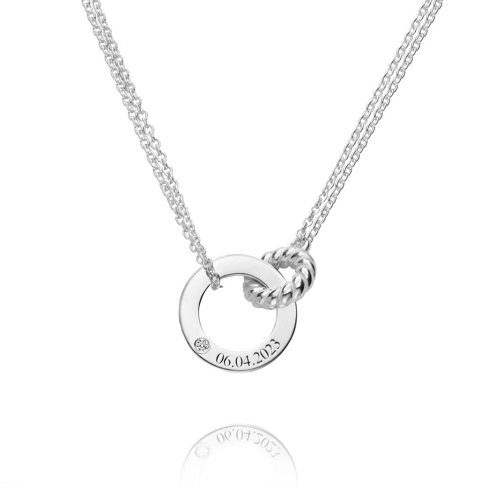 Grace Verstrengelde Ketting met Diamant in 925 Zilver