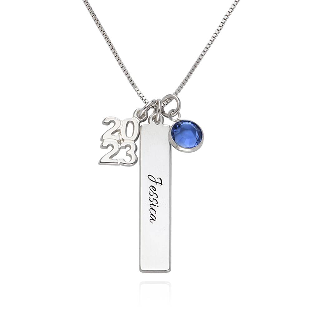 Personalised Charms Graduation Necklace in Sterling Silver product photo