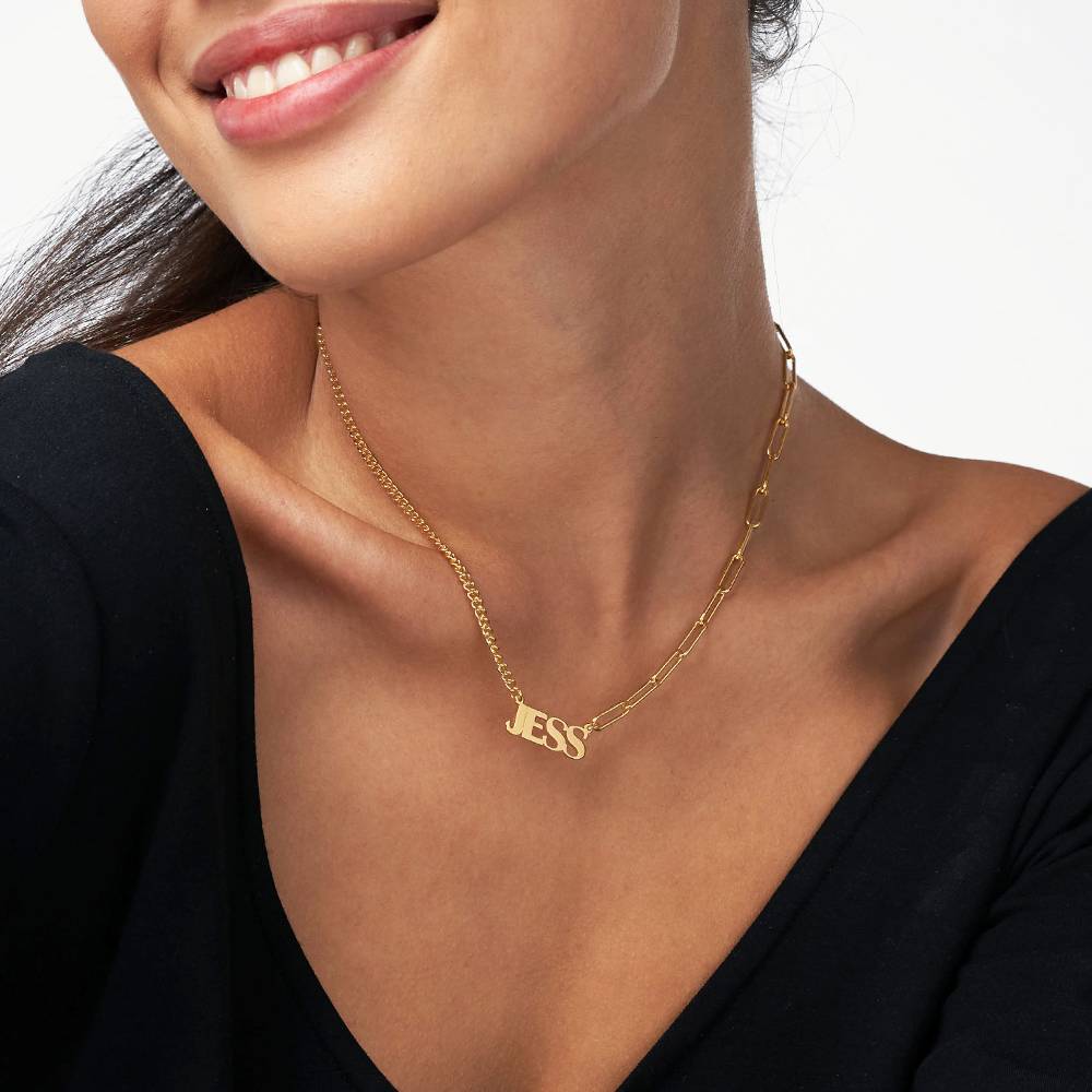 Bold Name Necklace in 18ct Gold Vermeil-3 product photo