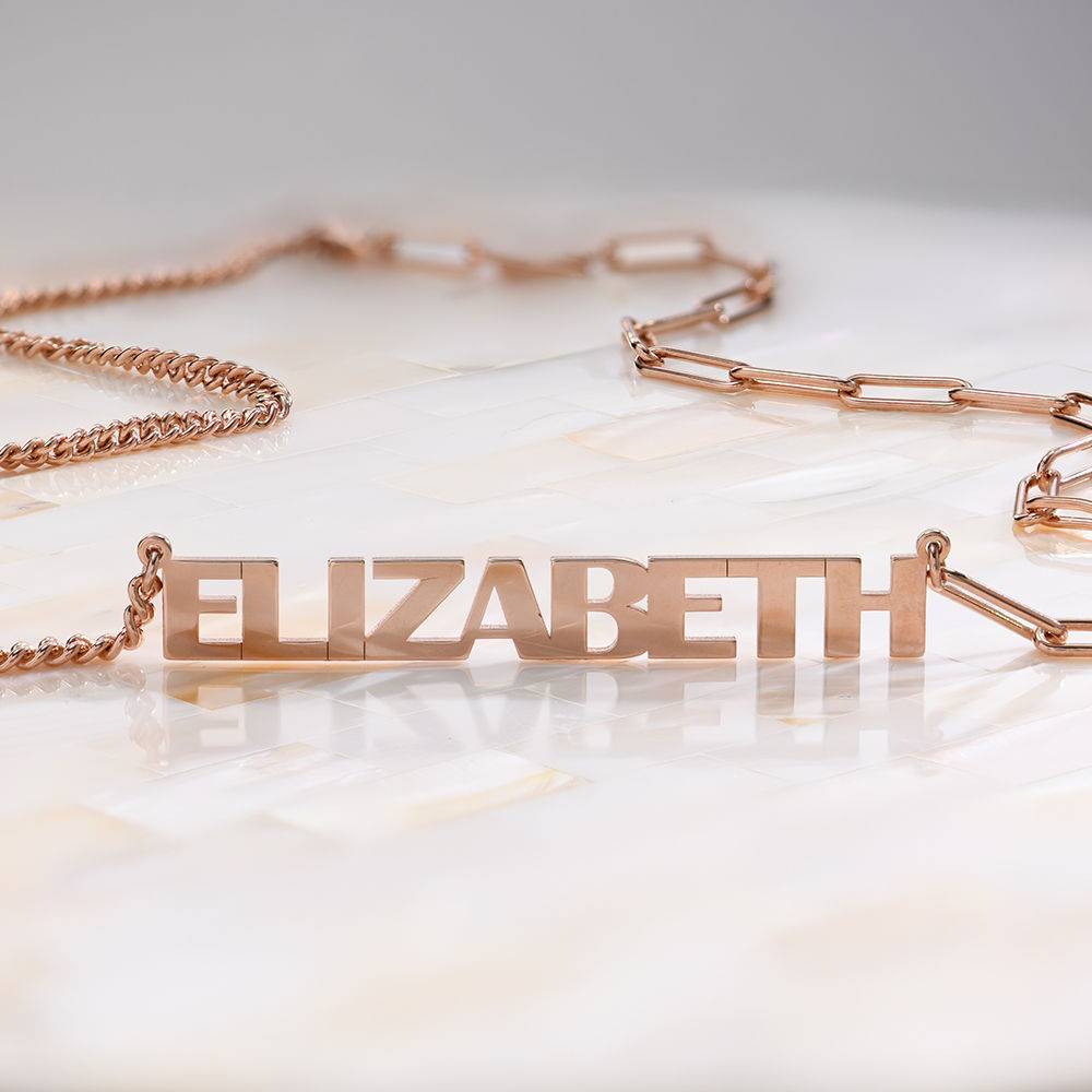 Bold Name Necklace in 18ct Rose Gold Plating-2 product photo
