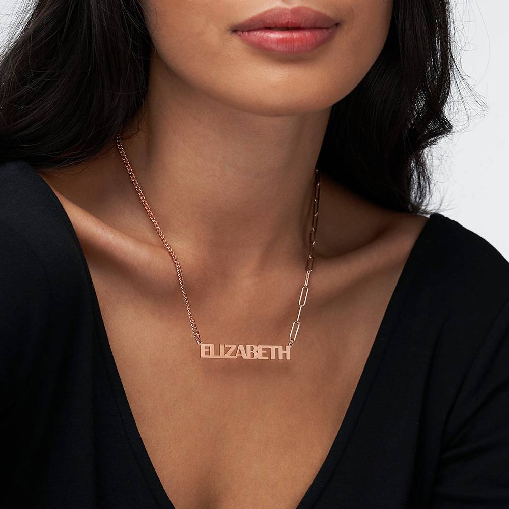 Bold Name Necklace in 18ct Rose Gold Plating-3 product photo