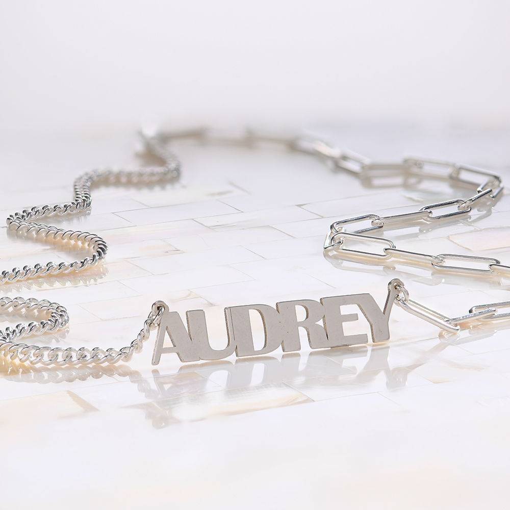 Bold Name Necklace in Sterling Silver-2 product photo