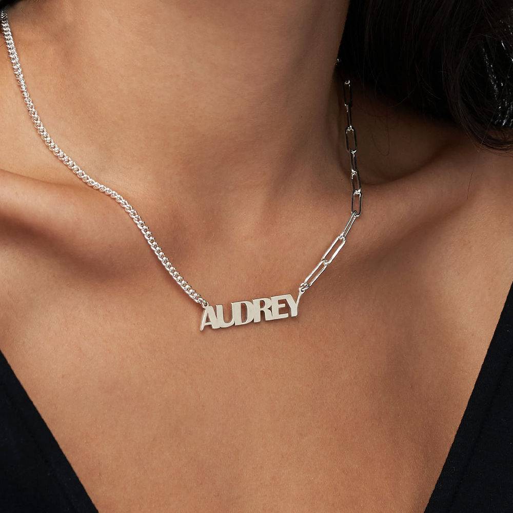Bold Name Necklace in Sterling Silver-1 product photo