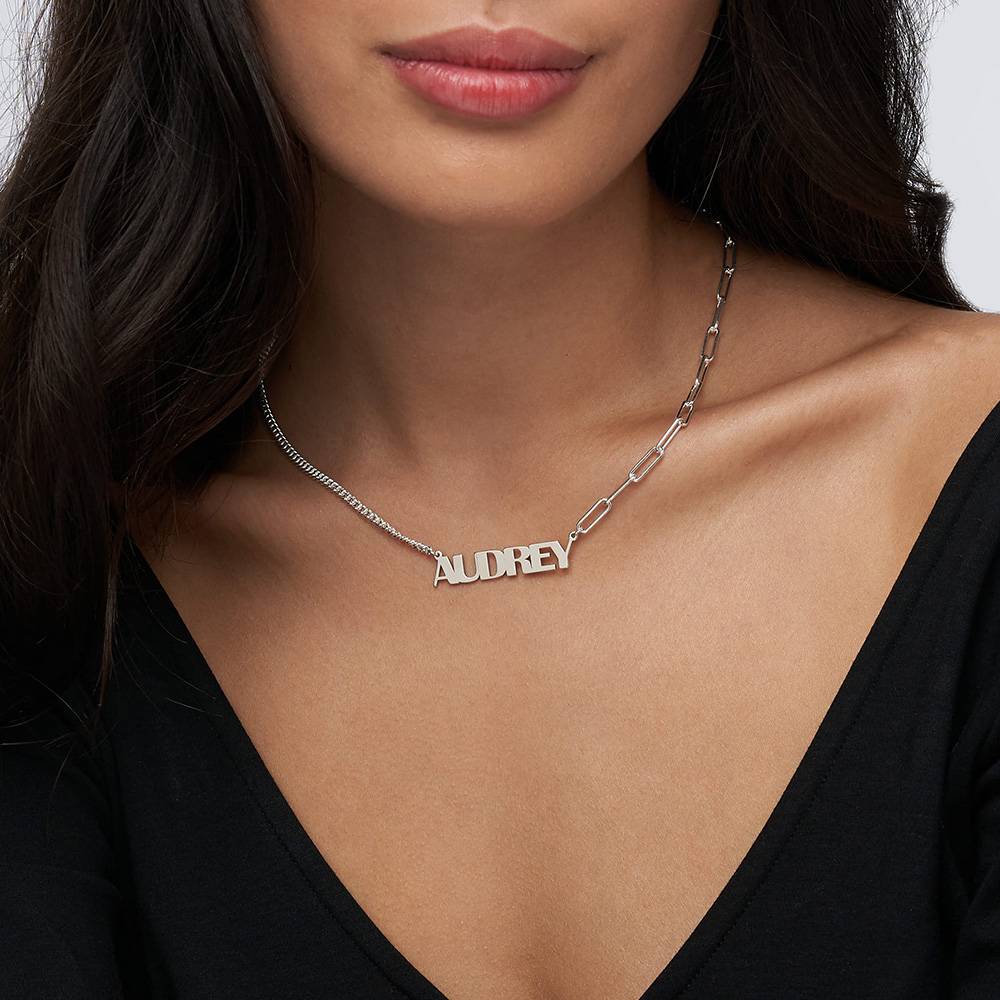 Bold Name Necklace in Sterling Silver-5 product photo