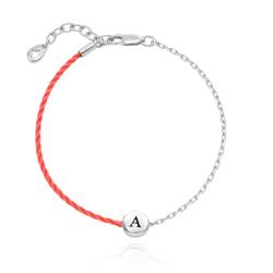 Bracciale Con Iniziale In Argento Per Donna - Gioiello Personalizzato Con Lettera (A-Z) - Regalo Per Compleanno, Natale, Festa Della Mamma - Lunghezza 16+5 Cm