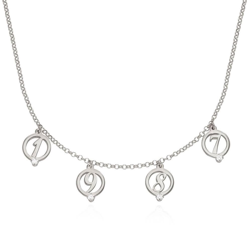 Halo Multi Inital Necklace with 0.05ct Diamonds in Sterling Silver product photo