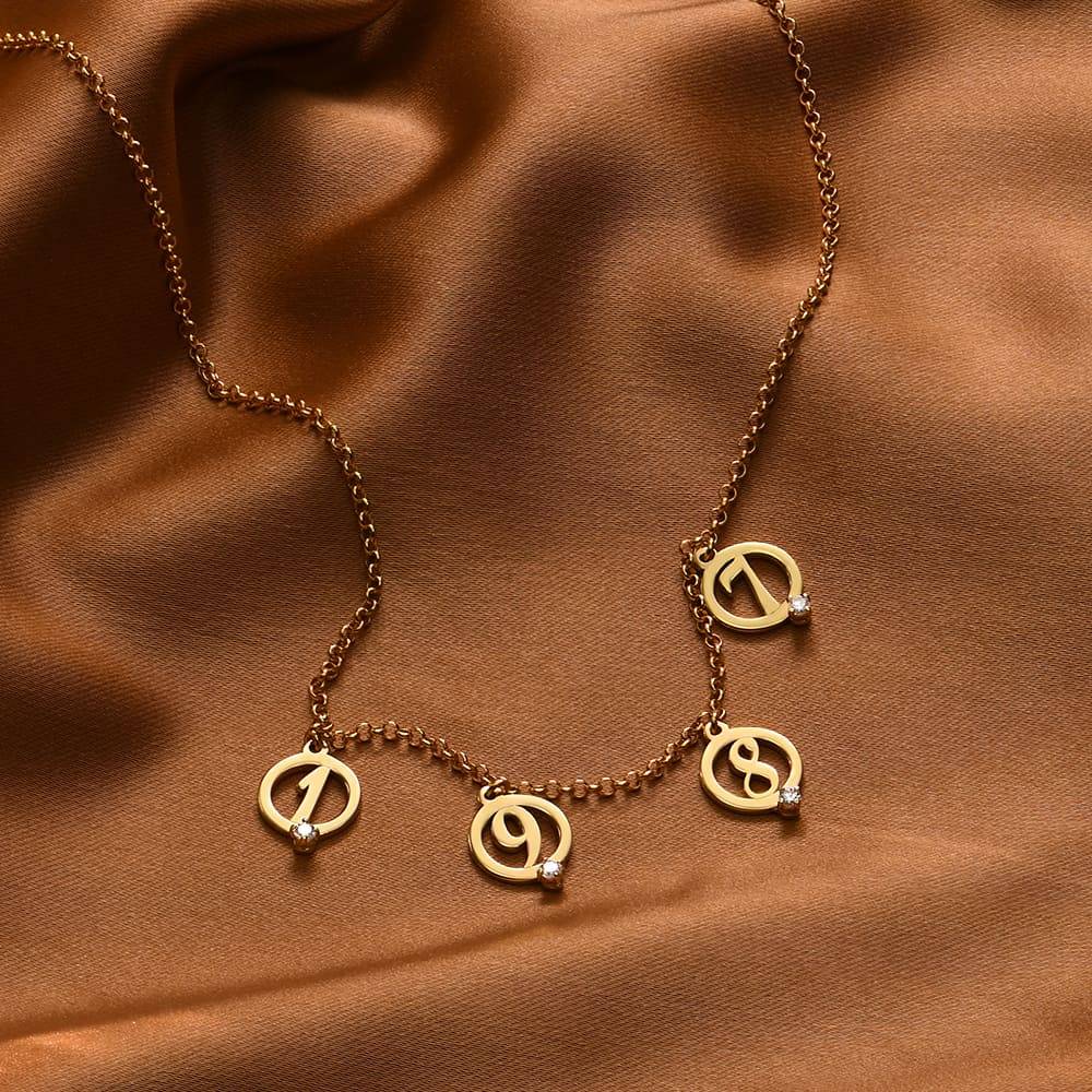 Halo Multi Inital Necklace with 0.05ct Diamonds in 18ct Gold Plating-3 product photo