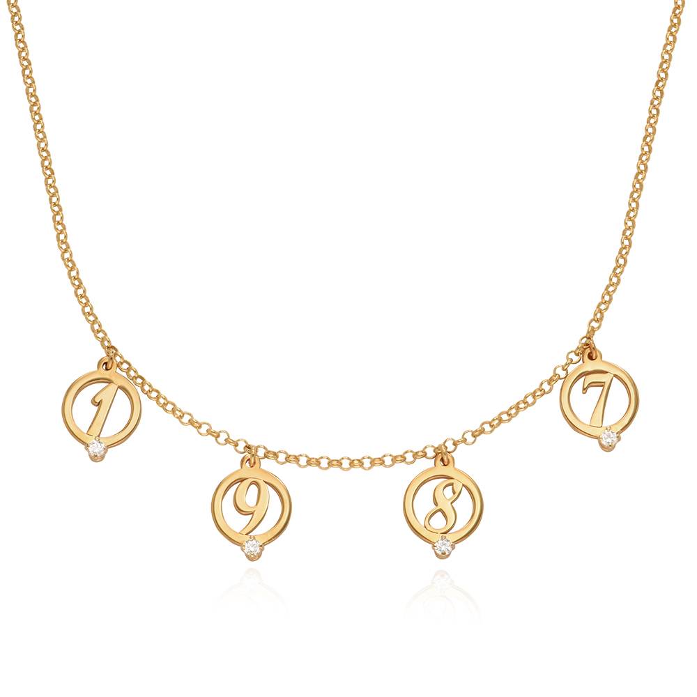 Halo Initialen Halskette mit 0.05ct Diamanten - 750er vergoldetes Silber-2 Produktfoto