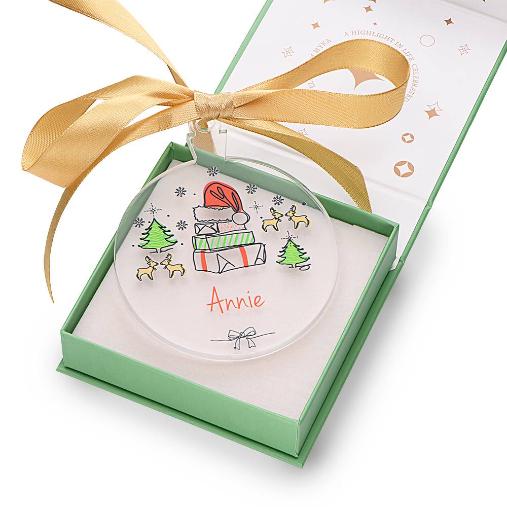 Happy Tree Custom Christmas Ornament - Single Name product photo
