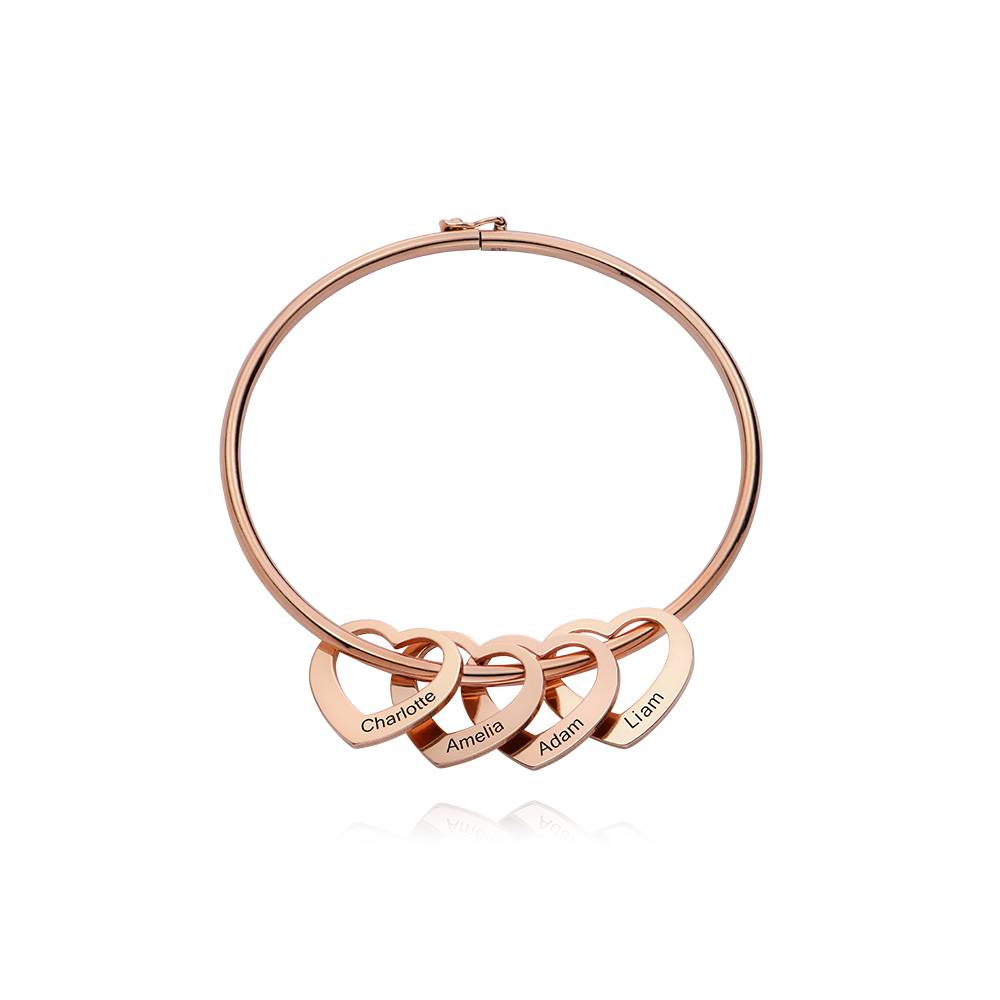 Hjerteformede charms til Bangle armbånd i rosaforgyldt sølv-3 produkt billede