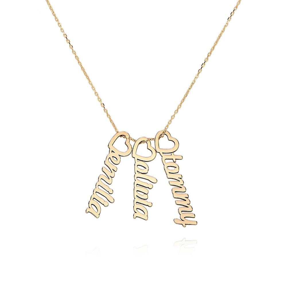 Heart Drop Vertical Name Necklace in 14K Yellow Gold product photo