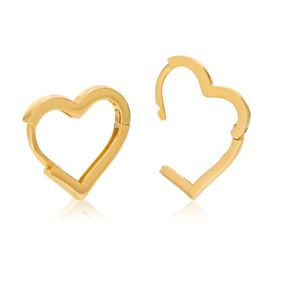 Heart Huggie Earrings in 18ct Gold Vermeil-2 product photo