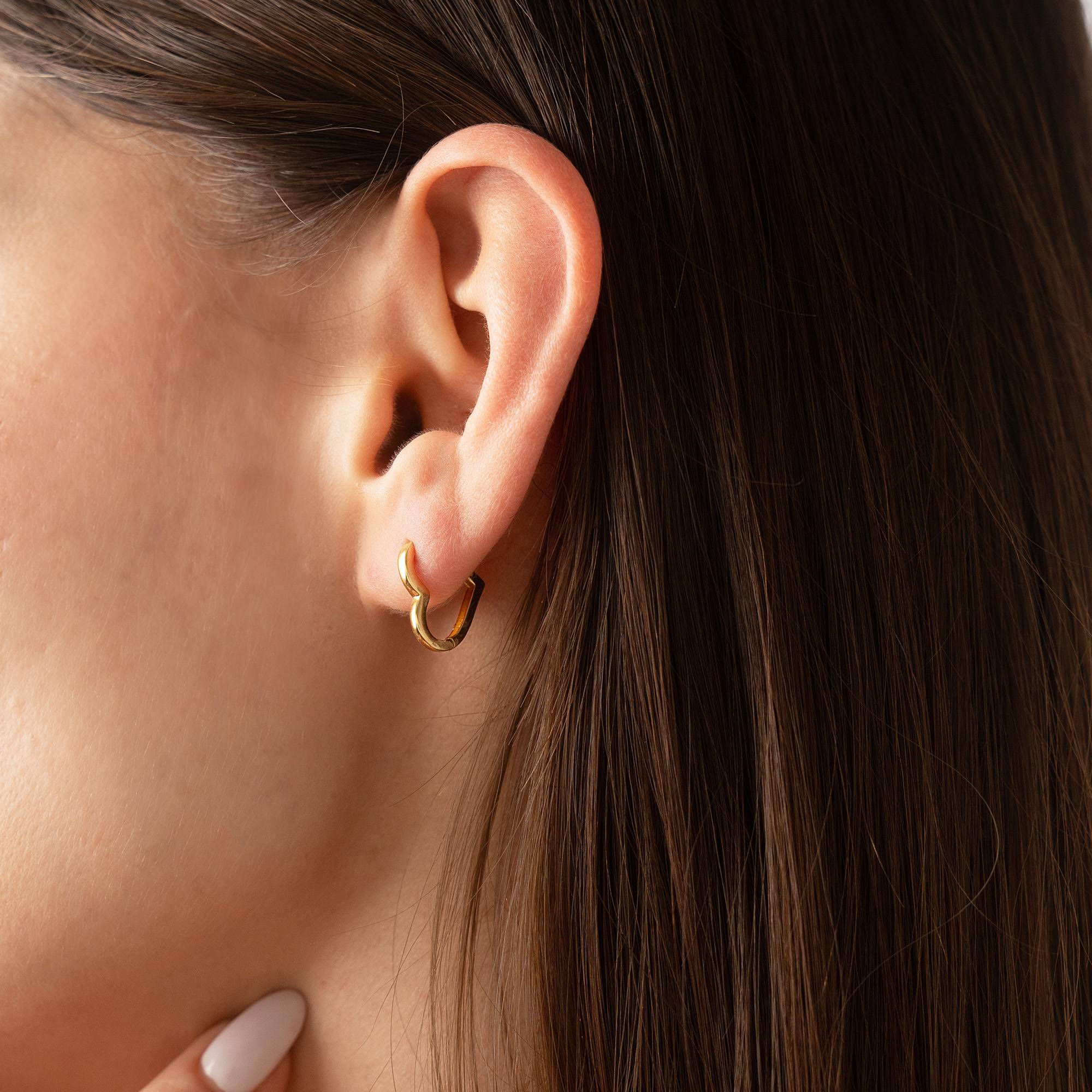Heart Huggie Earrings in 18ct Gold Vermeil-1 product photo
