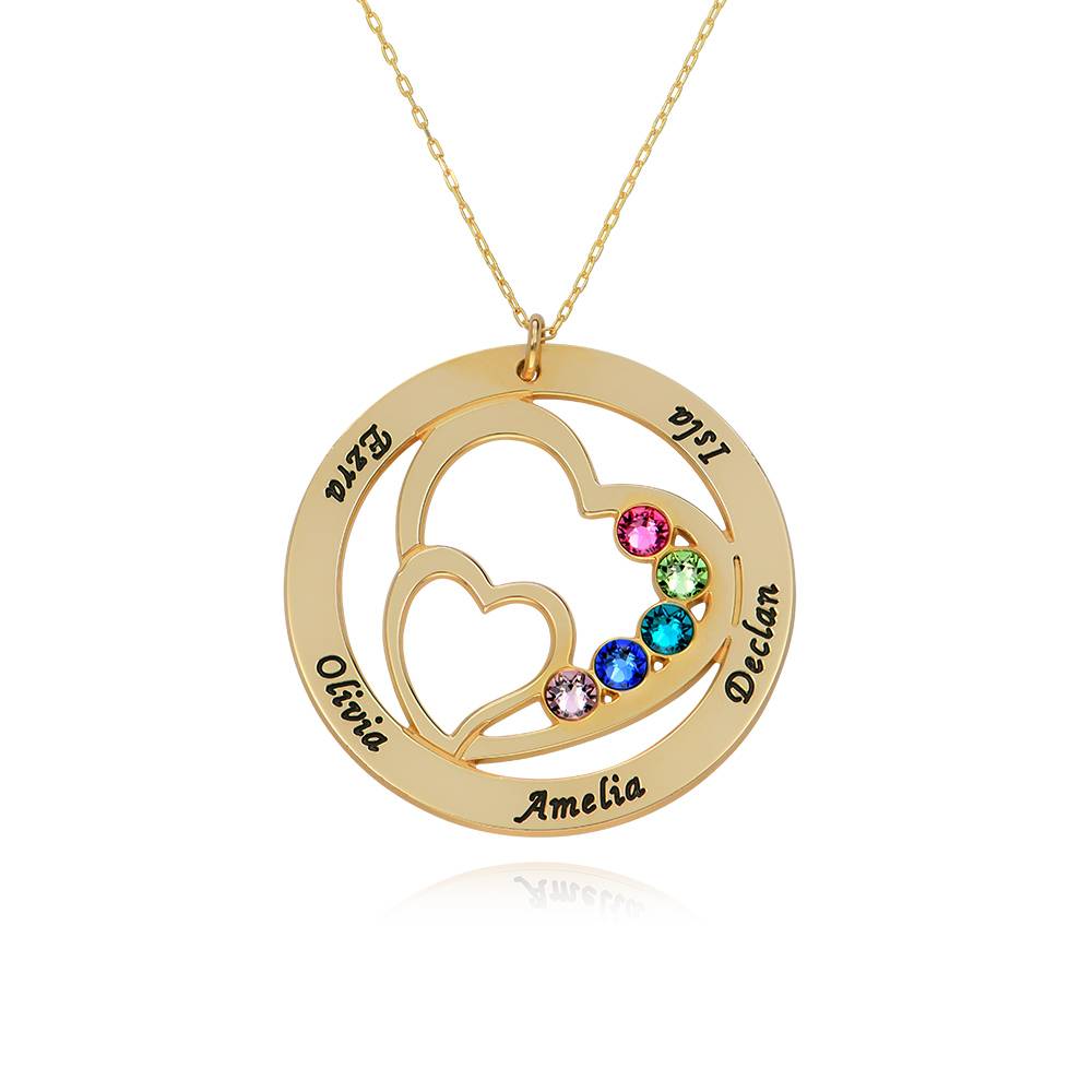 Heart in Heart Birthstone Necklace - 10ct Yellow Gold product photo