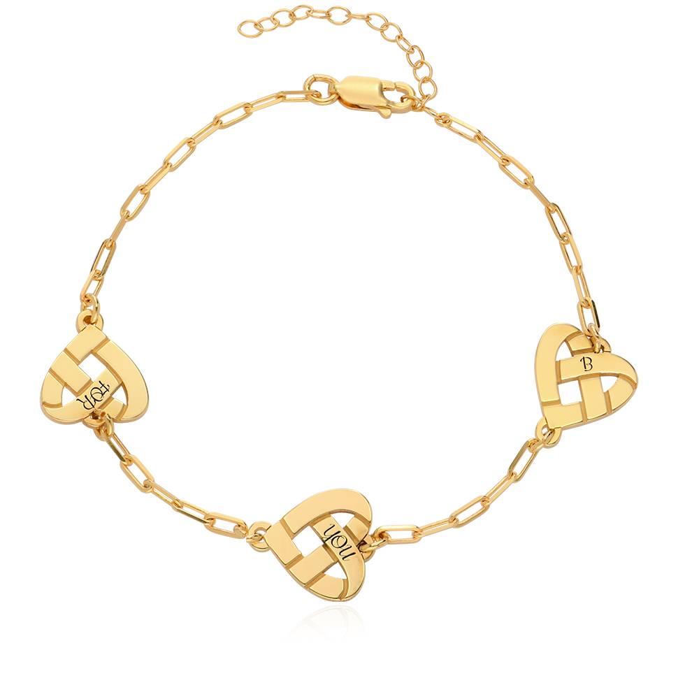 Heart Knot Bracelet in 18ct Gold Plating-4 product photo