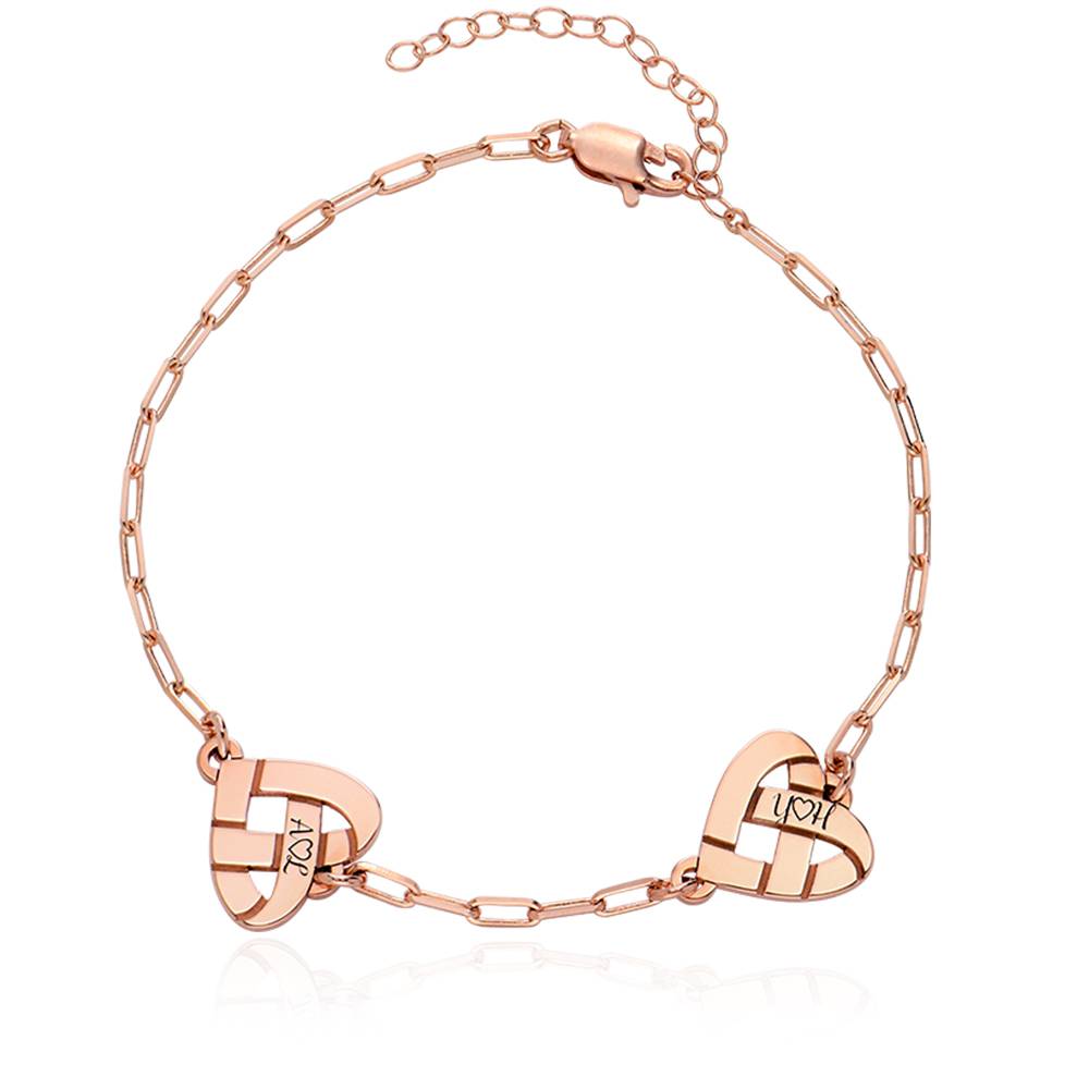 Heart Knot Bracelet in 18ct Rose Gold Plating-1 product photo