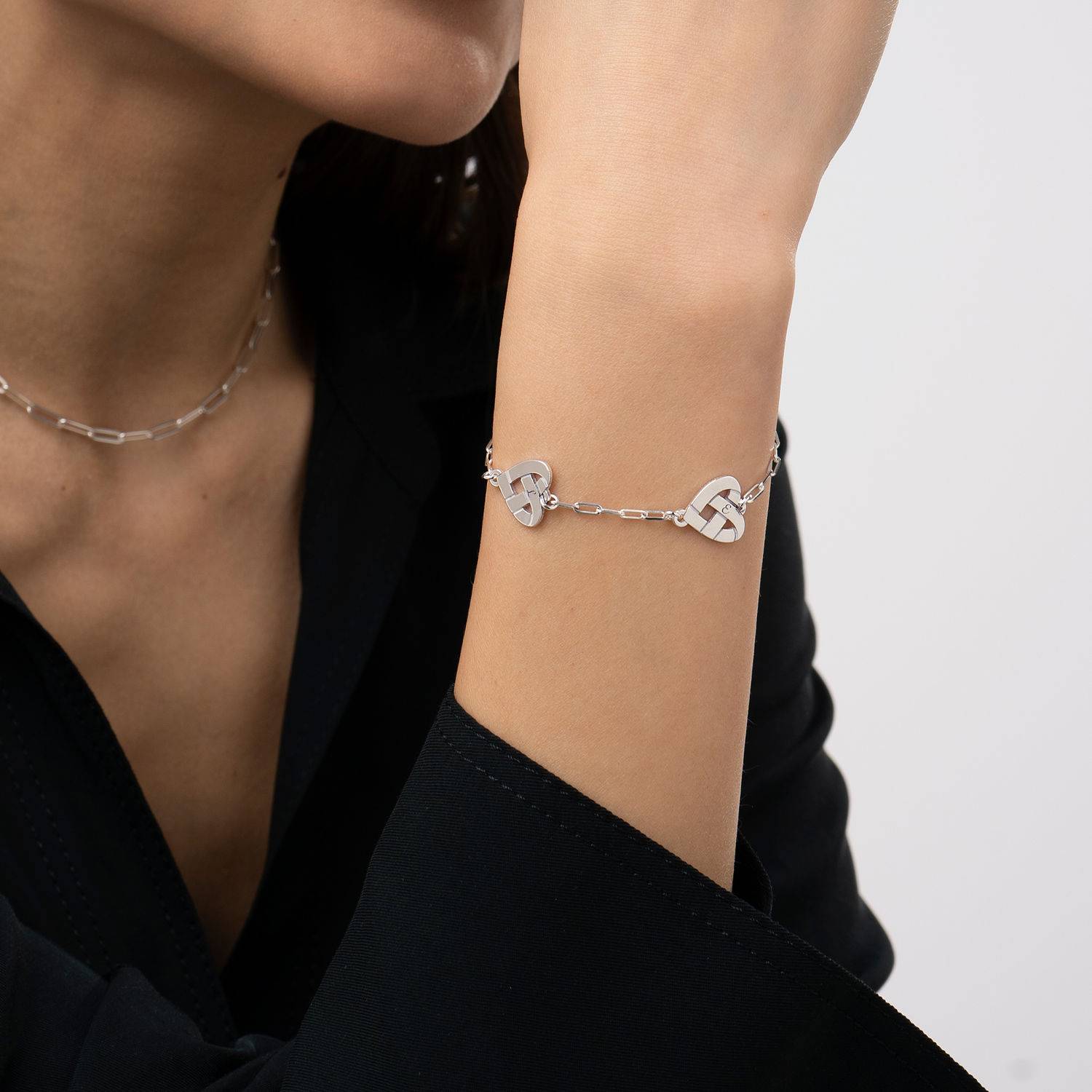 Heart Knot Bracelet in Sterling Silver-2 product photo