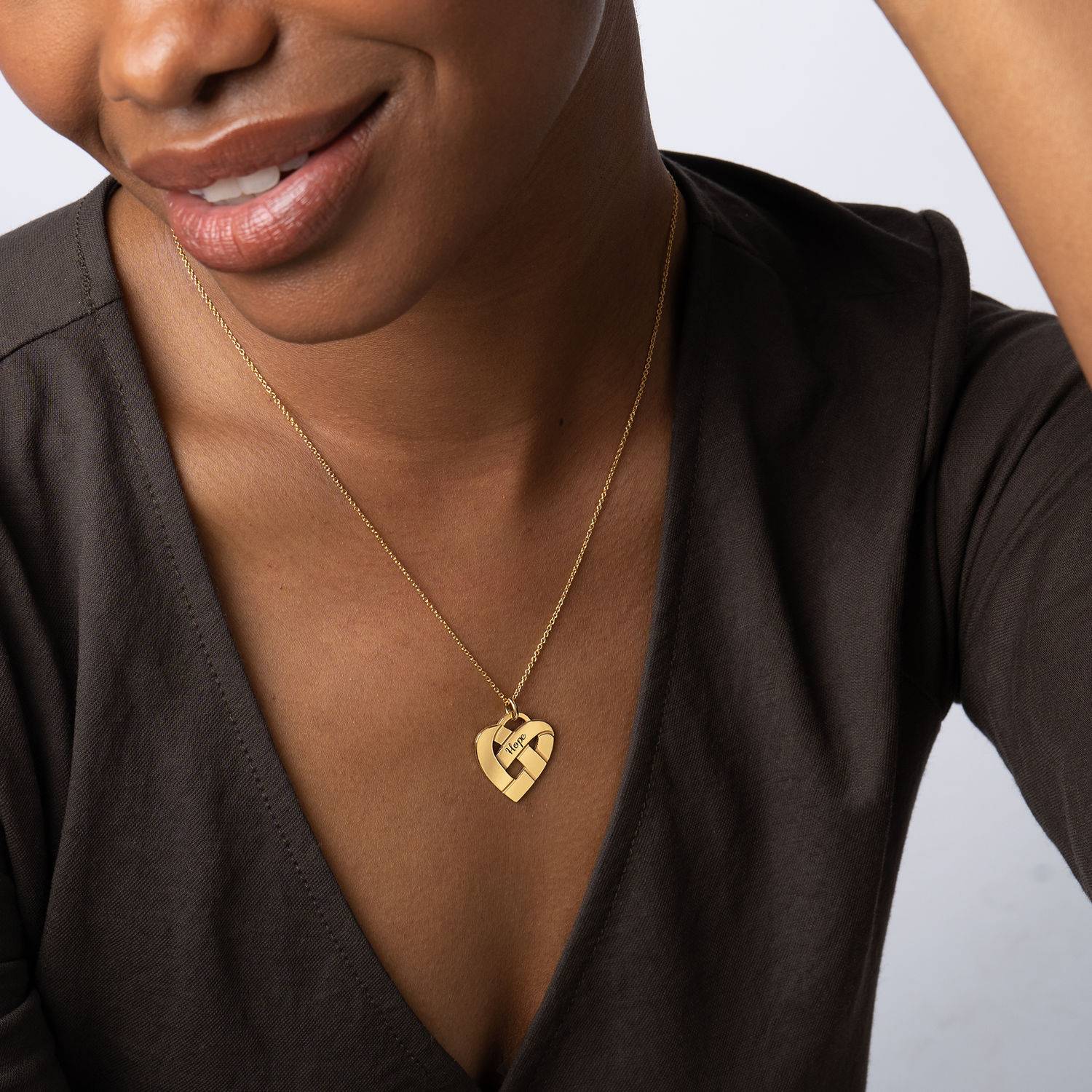 Heart Knot Necklace in 18K Gold Plating-1 product photo