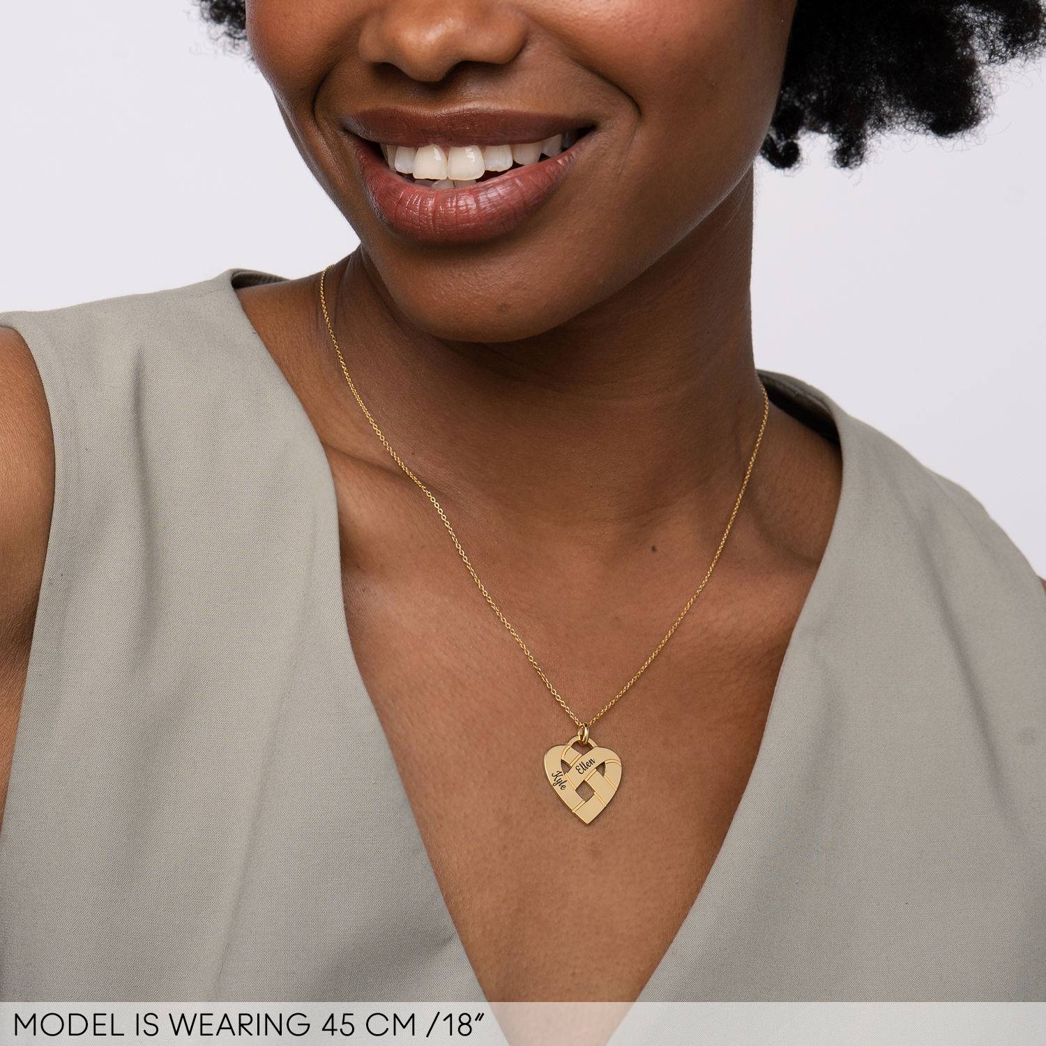 Heart Knot Necklace in 18ct Gold Vermeil-3 product photo