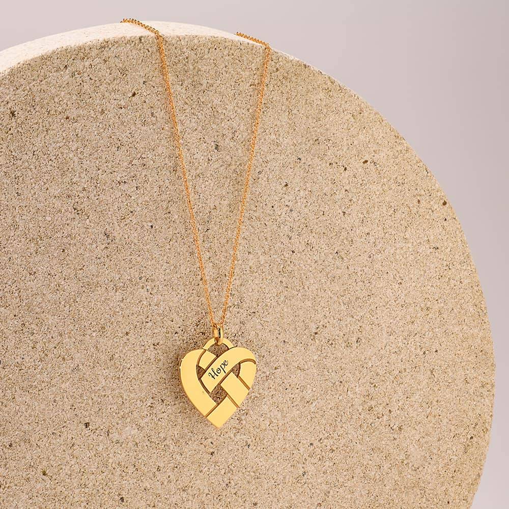 Heart Knot Necklace in 18ct Gold Vermeil-2 product photo