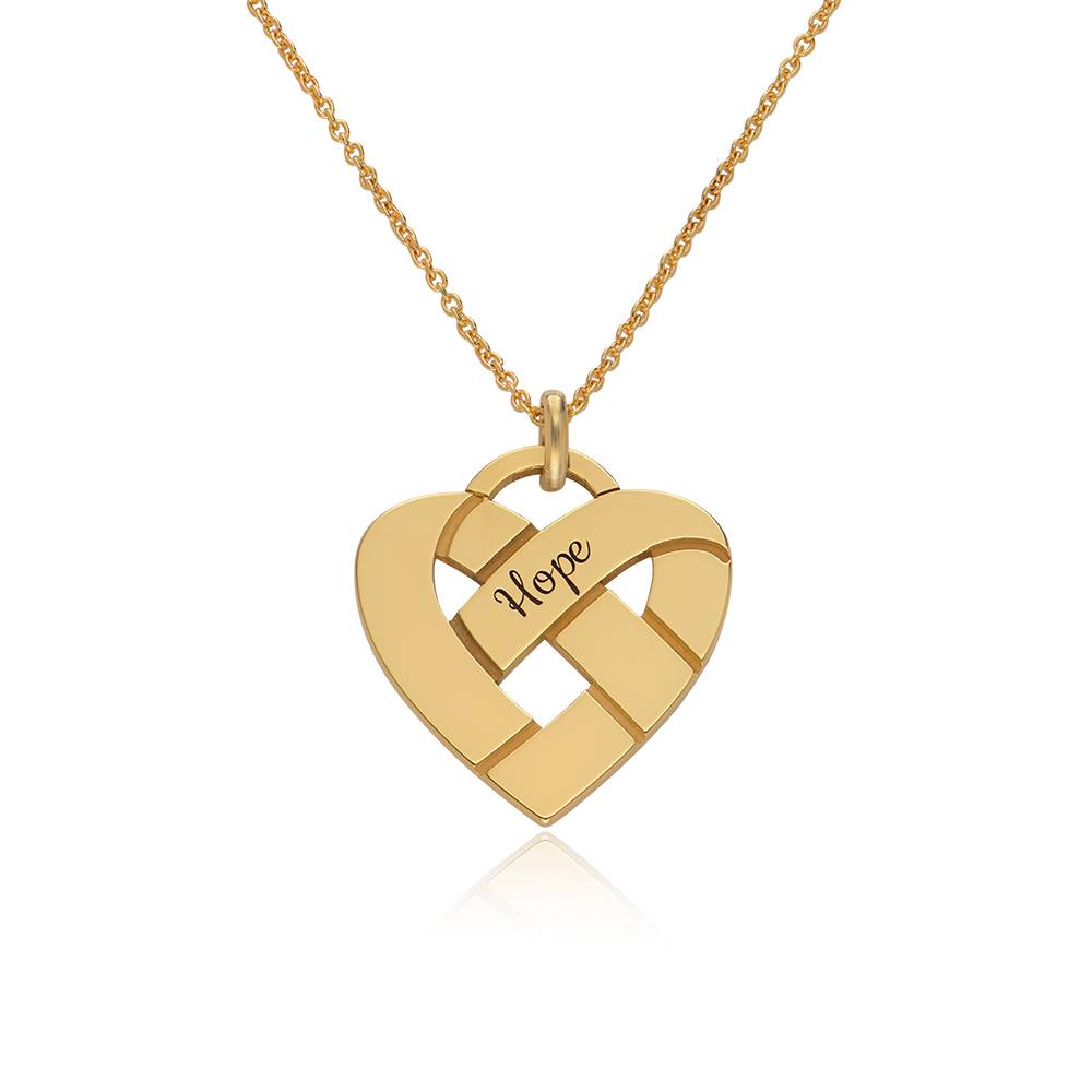 Halsband med knutet hjärta i 18K guld vermeil produktbilder
