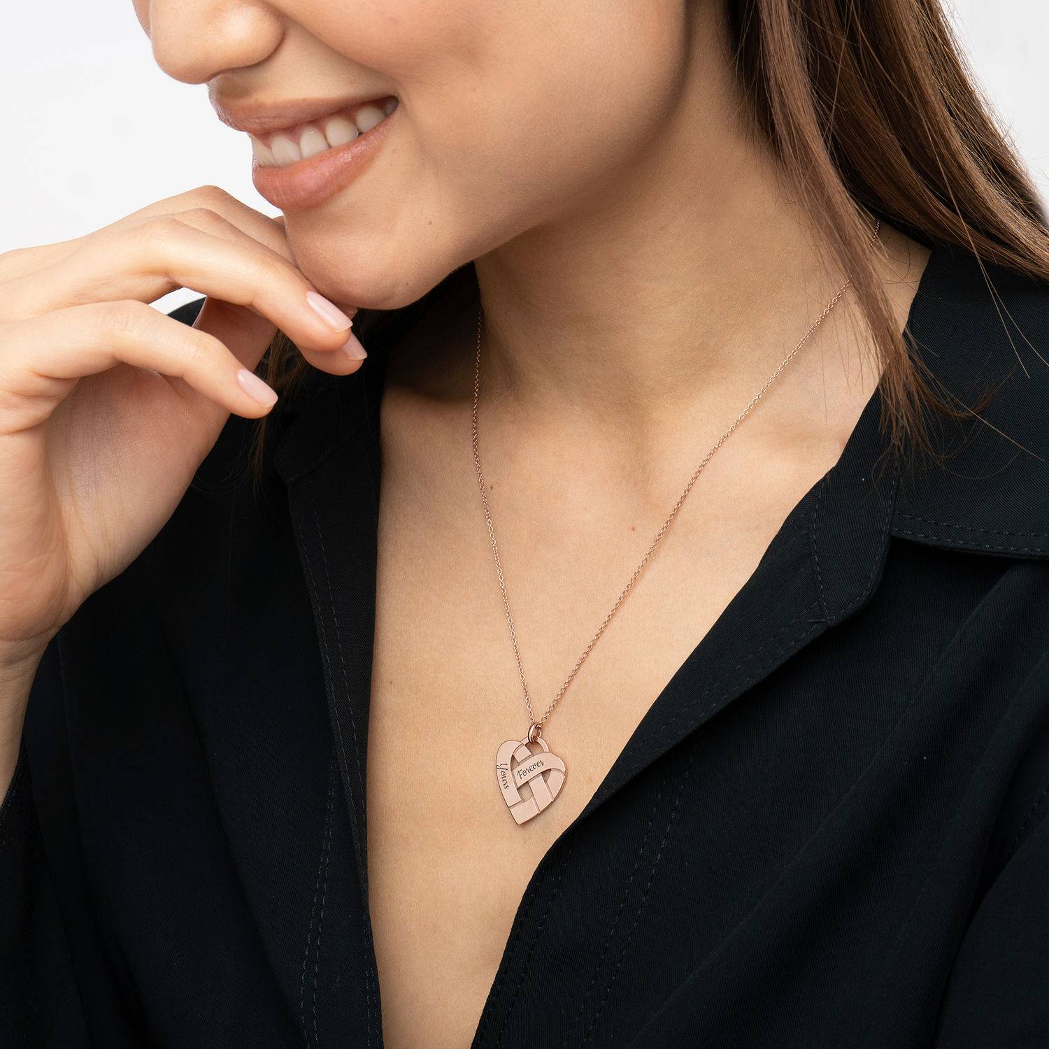 Heart Knot Necklace in 18ct Rose Gold Plating-1 product photo