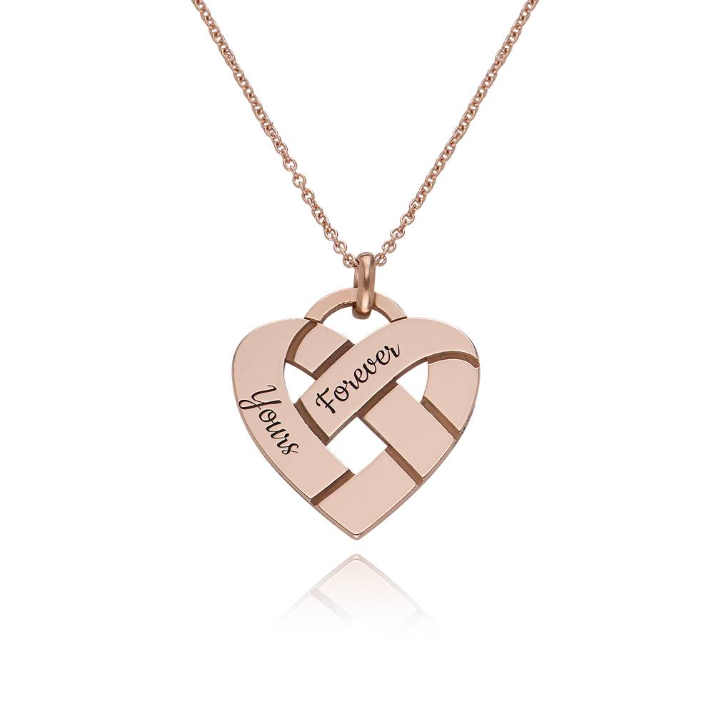 Heart Knot Necklace in 18ct Rose Gold Plating product photo