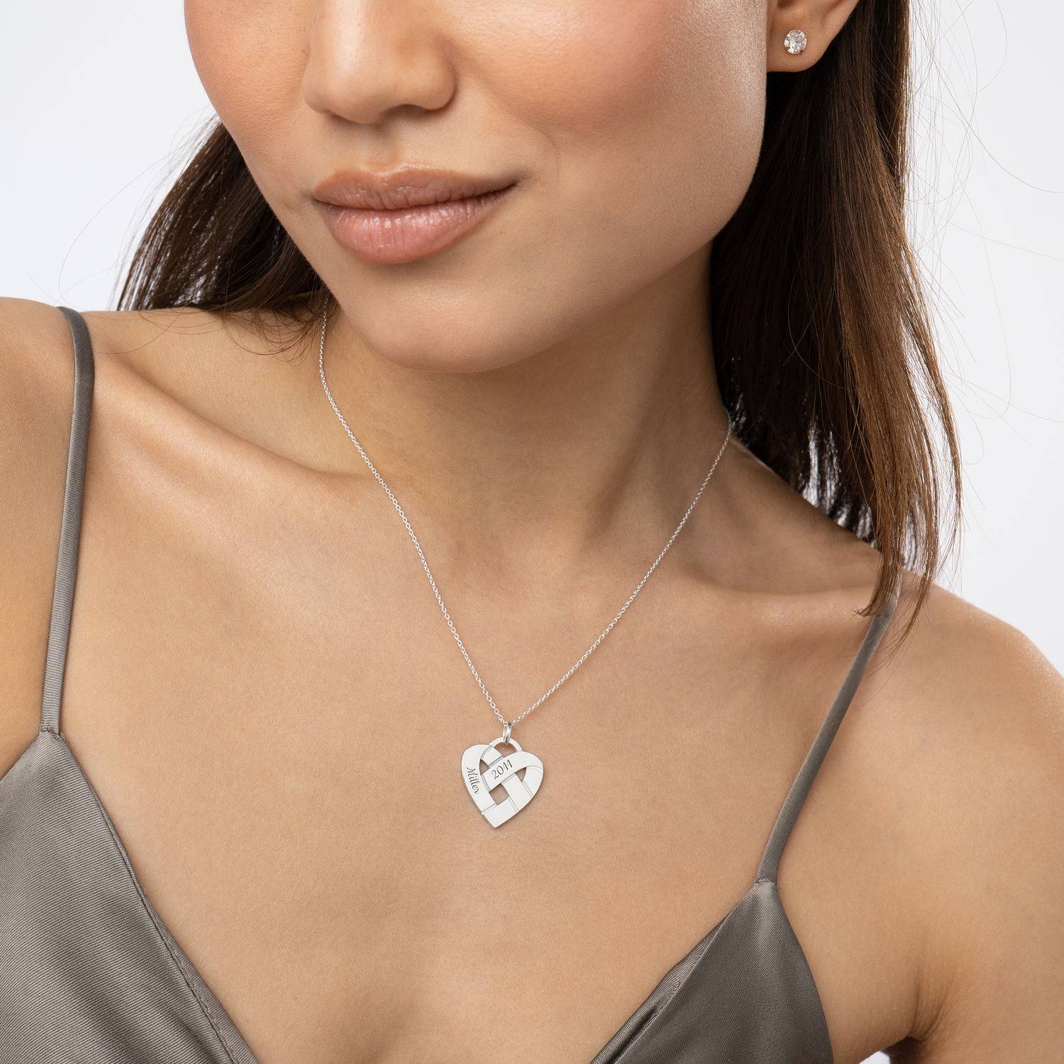 Heart Knot Necklace in Sterling Silver-5 product photo