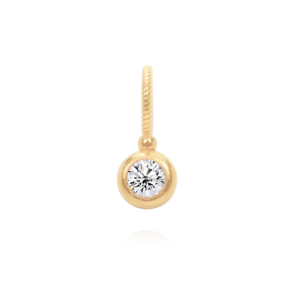Collier à cœur charmant avec Perles Gravées en Or Jaune 10 carats avec 0.10 ct Diamant-6 photo du produit