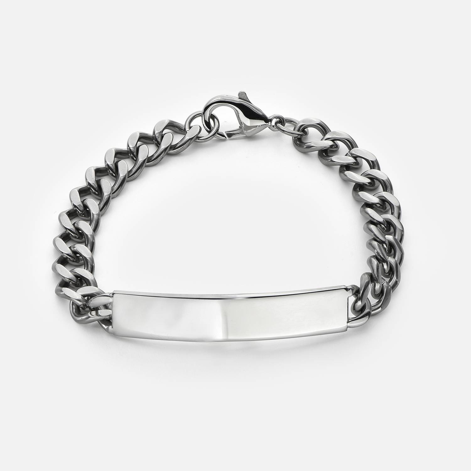 Heavy Curb ID Bracelet for Men in Stainless Steel product photo