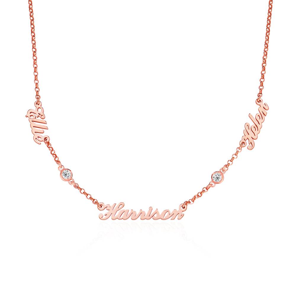 Heritage 0.10CT Diamond Multiple Name Necklace in 18ct Rose Gold product photo