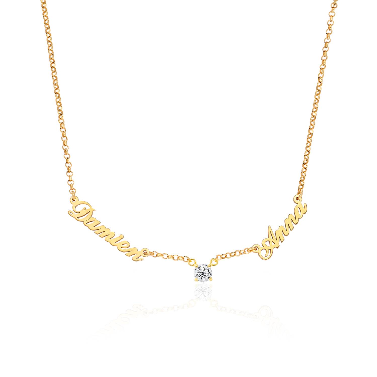 Heritage multinavn halskæde med 0,30ct diamant i 18K guld vermeil-3 produkt billede