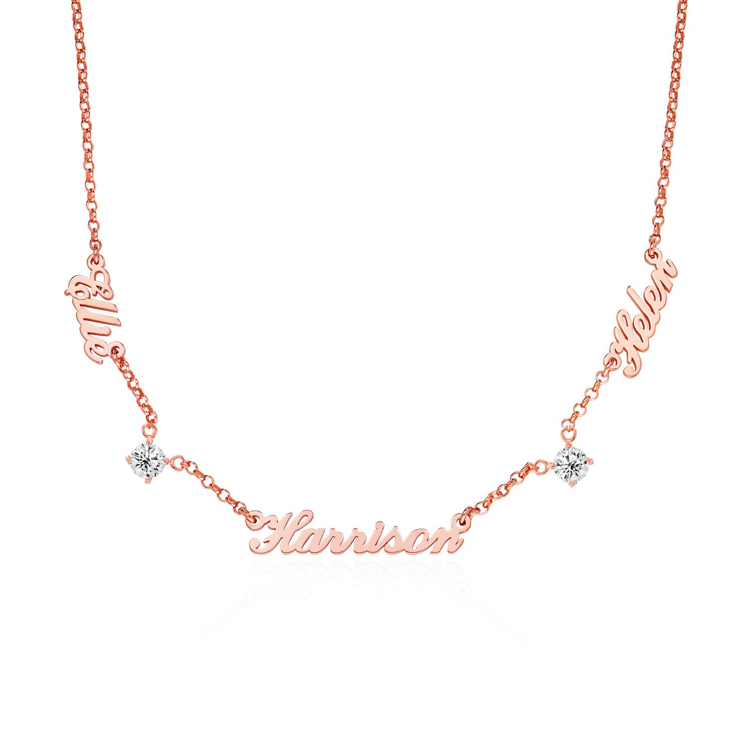 Collar Heritage con Múltiples nombres y diamantes de 0,30 quilates, chapado en oro rosa 18K-2 foto de producto
