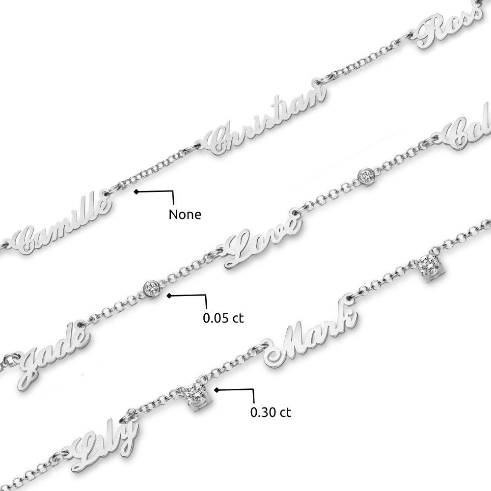 Heritage Navnesmykke med Flere Navn og 0,30 ct Diamanter i Sølv-3 produktbilde