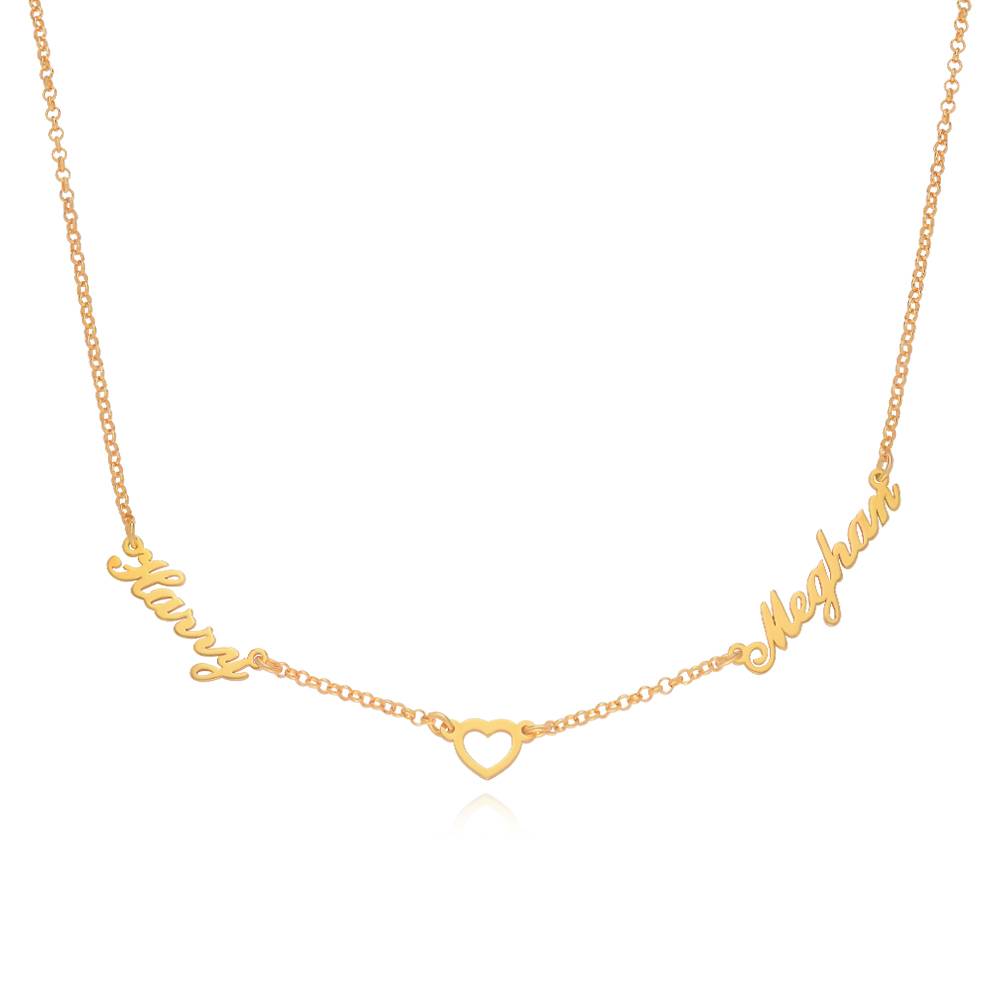 Heritage Heart Multi Name Necklace in 18ct Gold Plating product photo