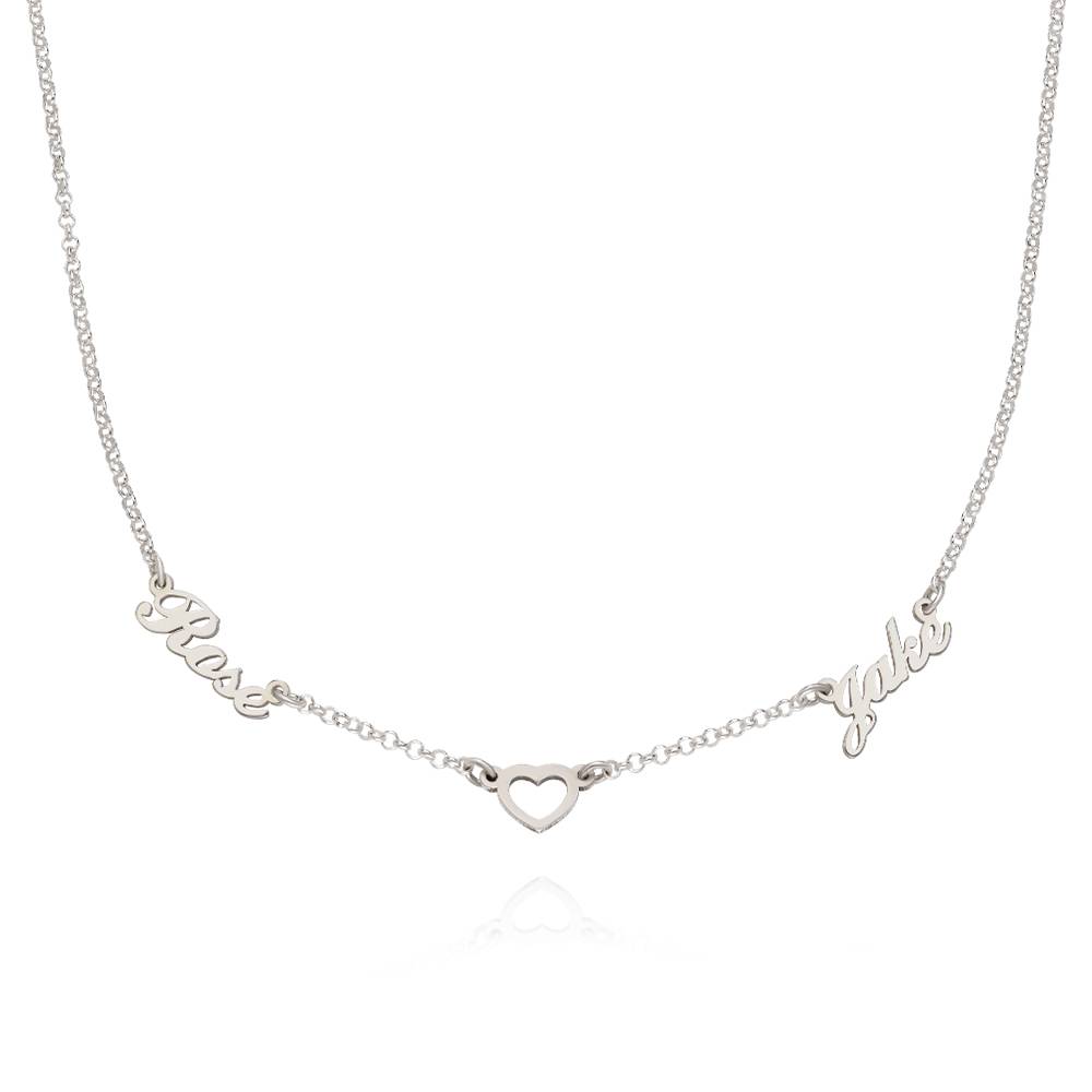 Heritage Heart Multi Name Necklace in Sterling Silver-2 product photo