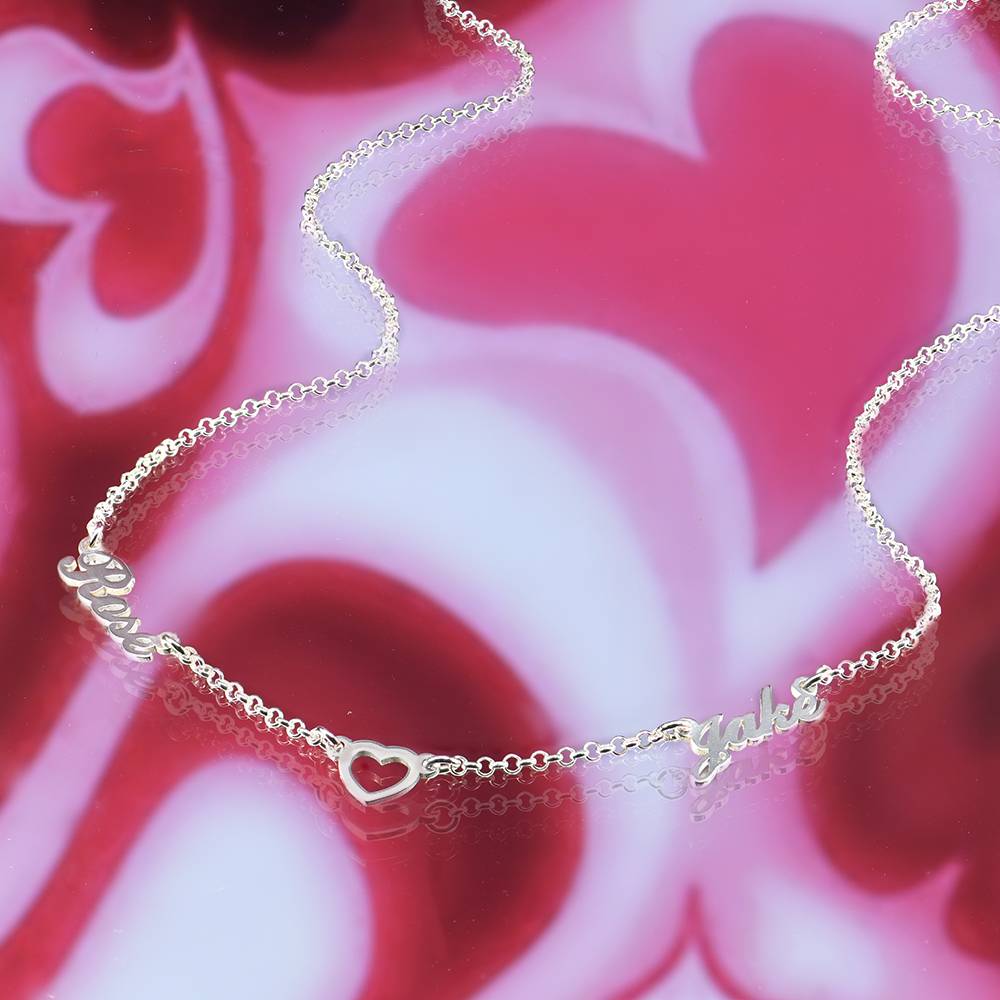 Heritage Heart Multi Name Necklace in Sterling Silver product photo