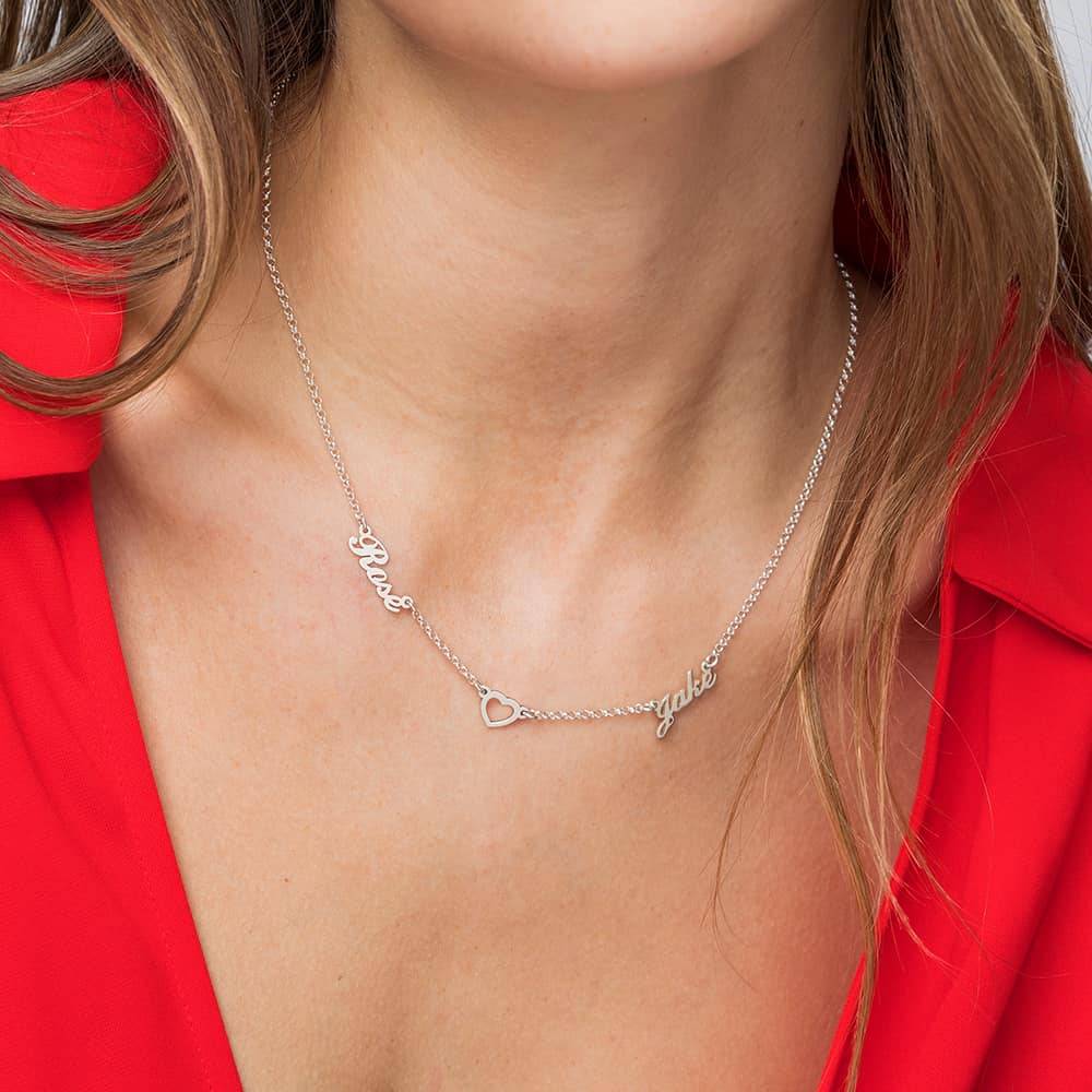 Heritage Heart Multi Name Necklace in Sterling Silver-1 product photo