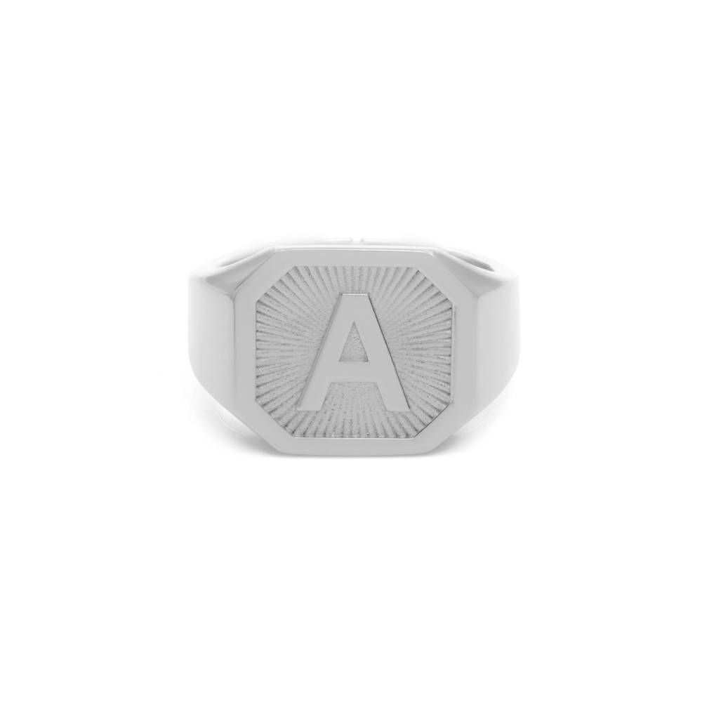 Heritage Initial Ring for Men in Sterling Silver product photo