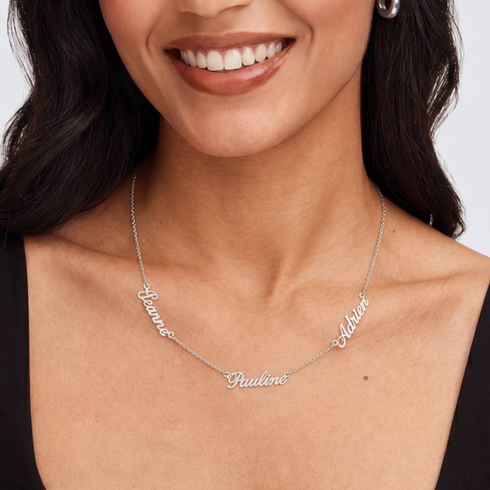 Heritage Multiple Name Necklace in Silver-4 product photo