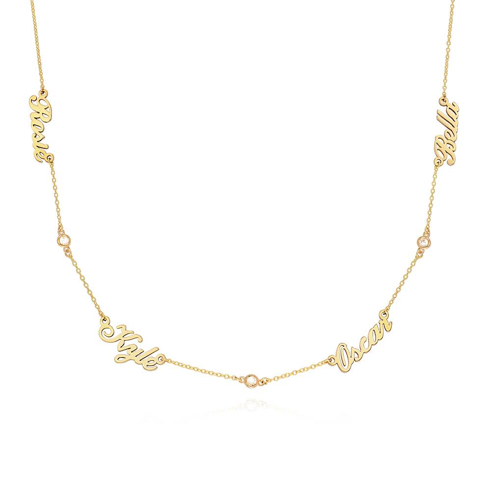 Collar con Nombres Múltiples Estilo Heritage con Diamantes en Oro Amarillo de 14 Kt-4 foto de producto