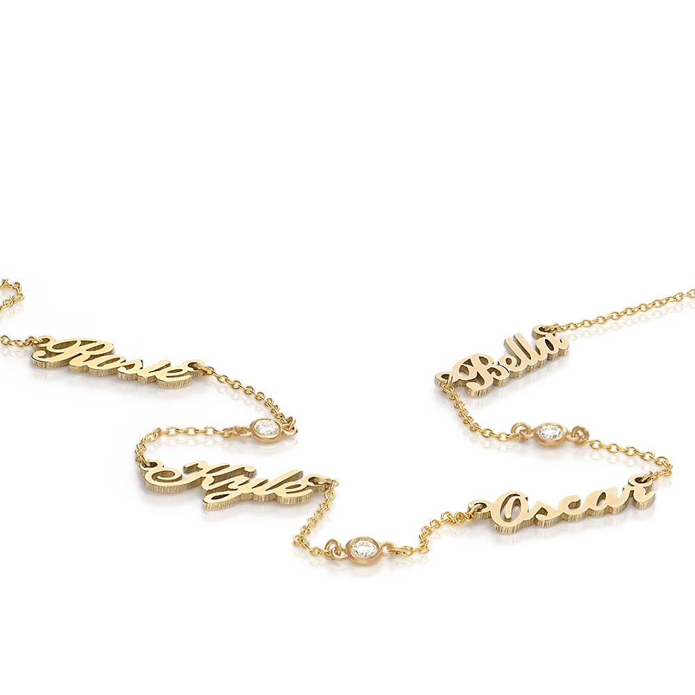 Heritage Multiple Name Necklace with Diamond in 14k Yellow Gold-6 product photo