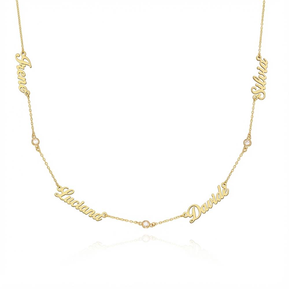 Heritage Meervoudige Naamketting met Diamanten in 10k Goud