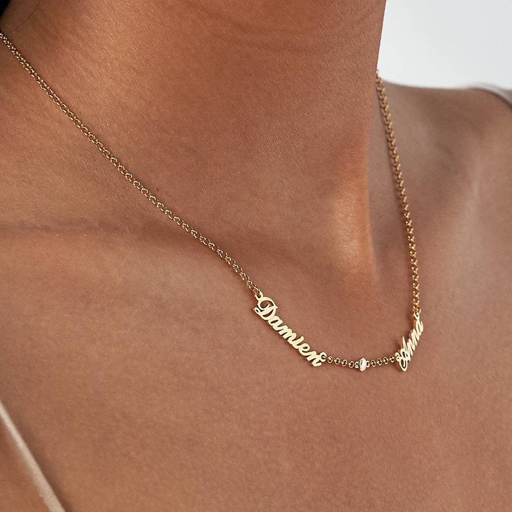 Heritage Multiple Name Necklace with Diamonds in 10ct Solid Yellow Gold-3 product photo